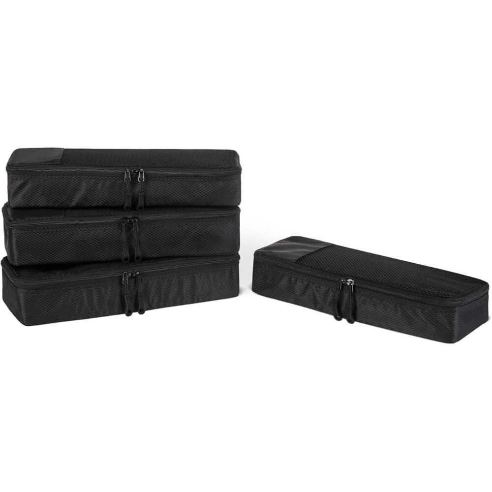 4-Piece Packing Cubes Travel Accessories Set, Luggage Organizer with Double Zipp